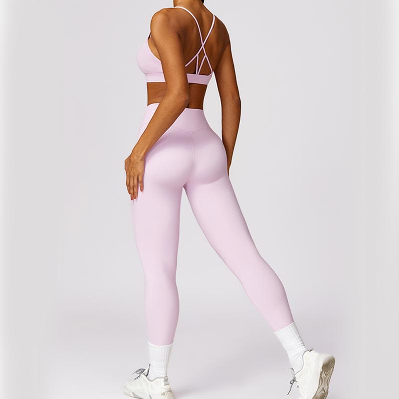 Women Short Sleeve T-Shirt Top High Waist Leggings Pants For Sports Yoga