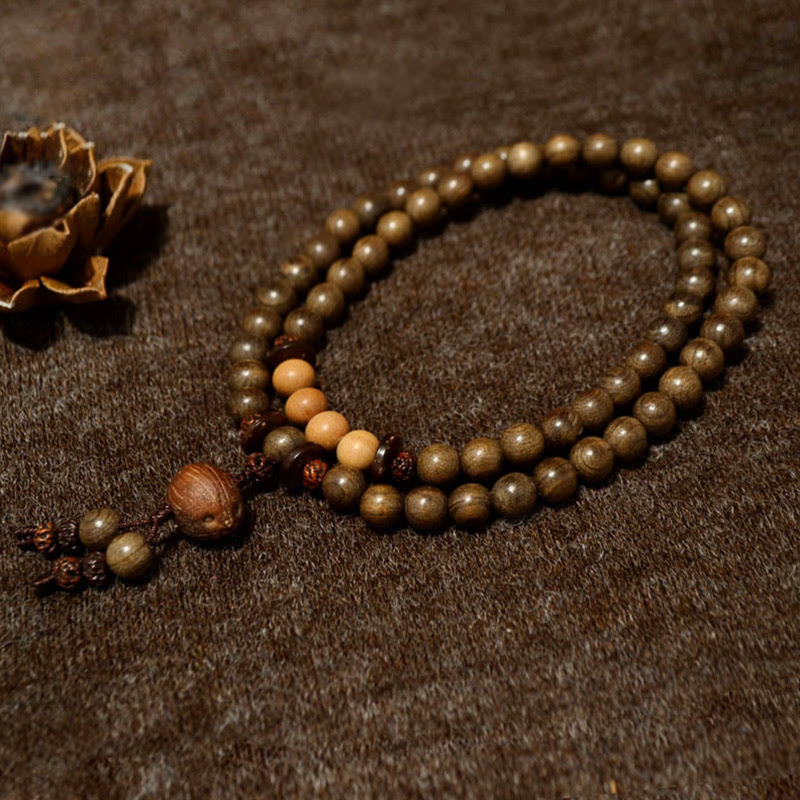Tibetan Aromatic Sandalwood Multi-Wrap 108 Beads Meditation Mala Bracelet