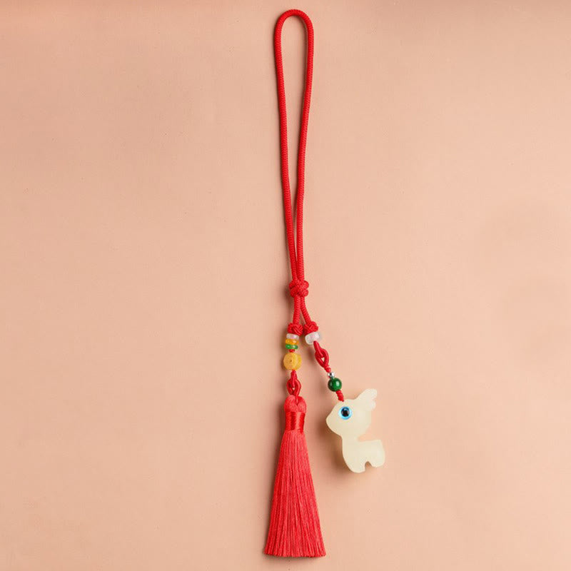 Mini Cute Deer Glowstone Luminous Lucky Deer Energy Key Chain Phone Car Hanging Decoration