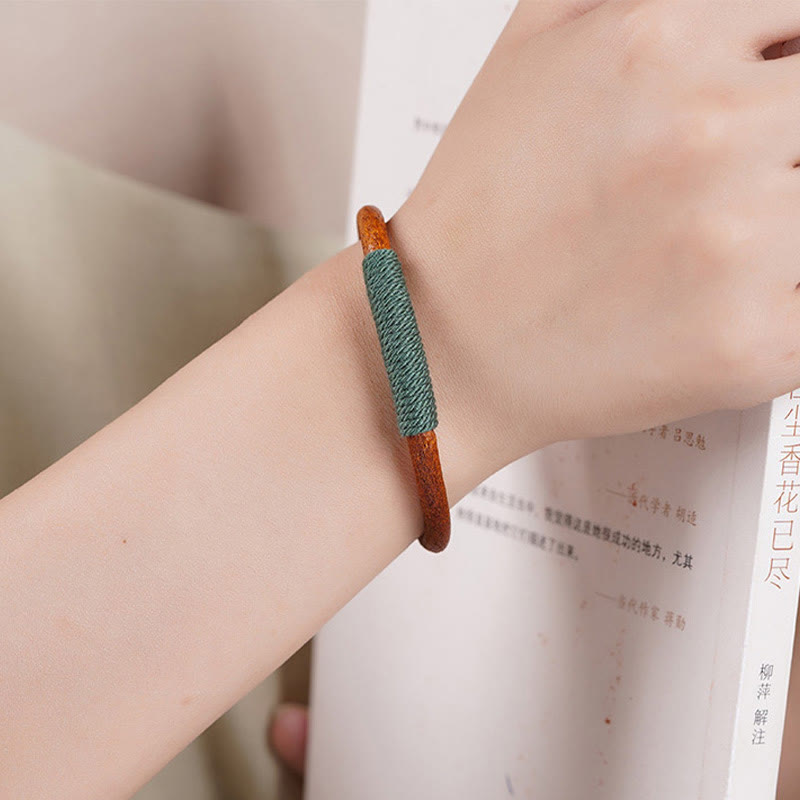Tibetan Leather Handmade Five Elements Luck Braid String Buckle Bracelet