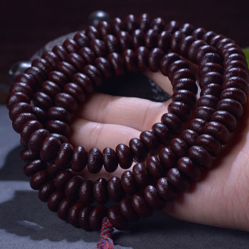 Natural Tibet 108 Mala Beads Purple Bodhi Seed Wealth Bracelet