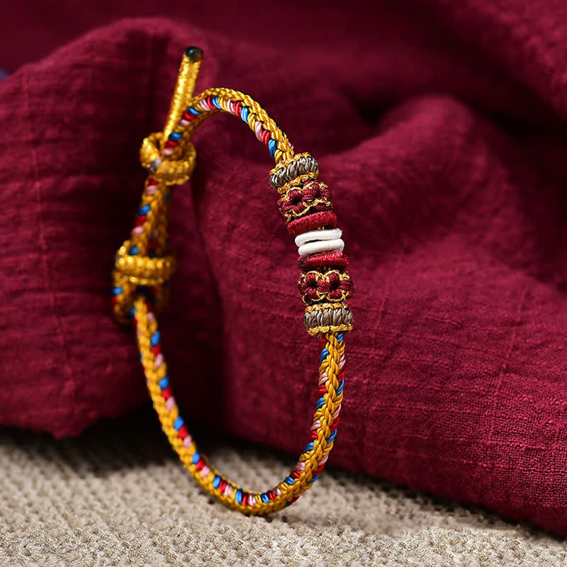 Handmade Dunhuang Color Luck Braid String Bracelet