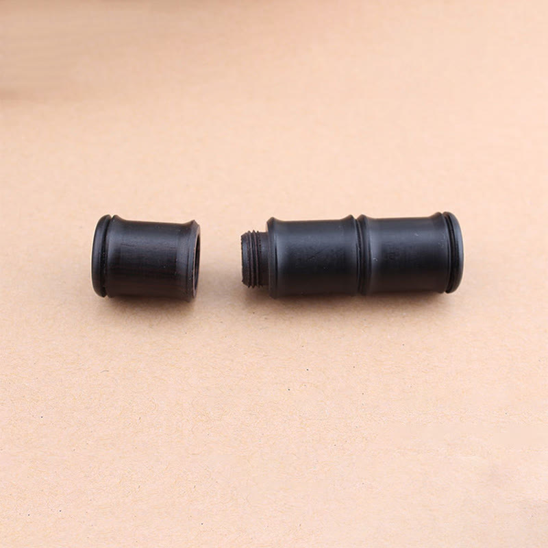 Ebony Wood Bamboo Pattern Ghau Prayer Box Peace Necklace Pendant