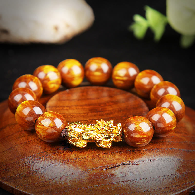 Lucky Golden Tiger Eye Abundant Pixiu Bracelet