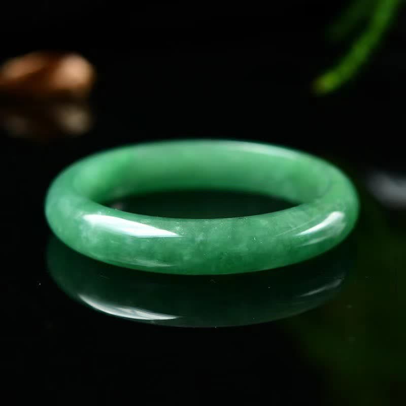 Authentic Natural Jade Stone Polished Solid Bangle Bracelet