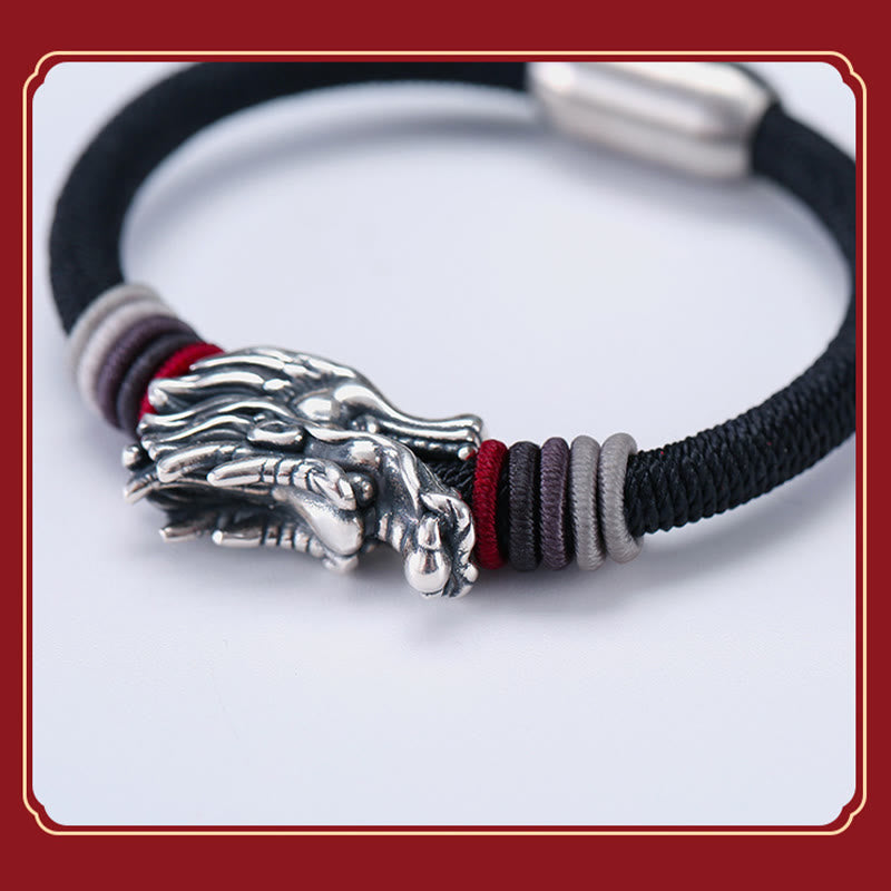 999 Sterling Silver Dragon Luck Handcrafted Braided Child Adult Bracelet