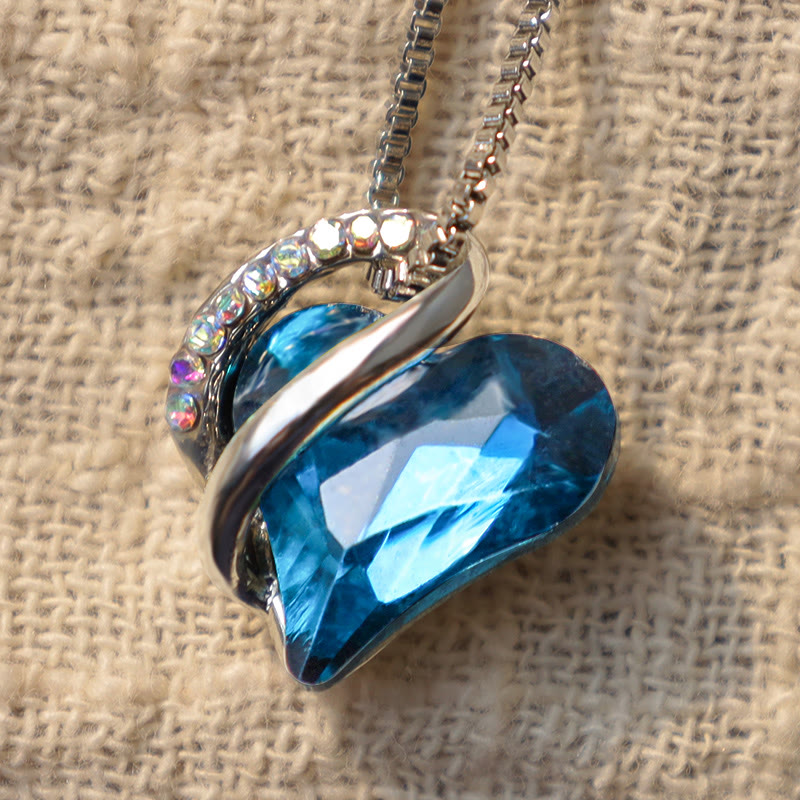 Love Heart Birthstone Healing Energy Necklace Pendant