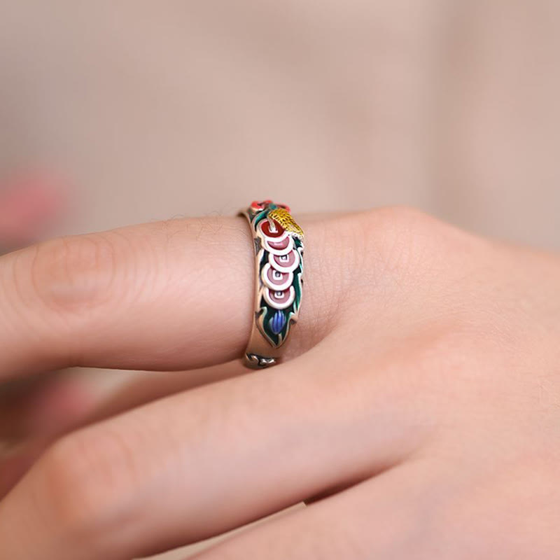 Feng Shui Five Emperor Coins Wealth Ring