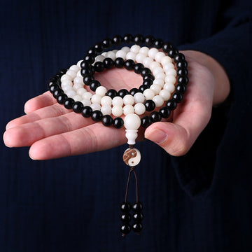 Ebony YinYang Protection Necklace Mala