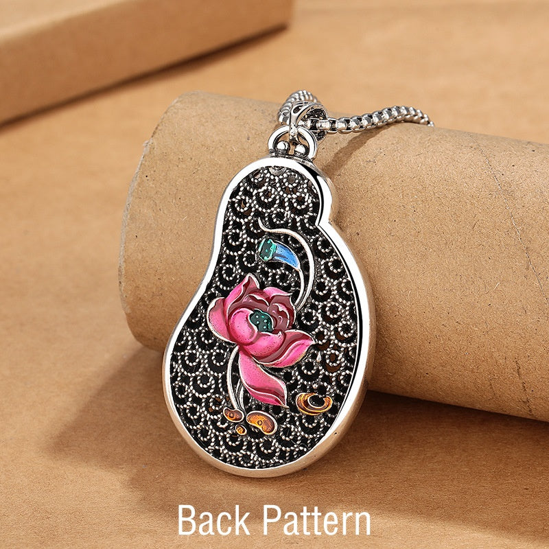 Avalokitesvara Lotus Design Copper Wealth Necklace Pendant