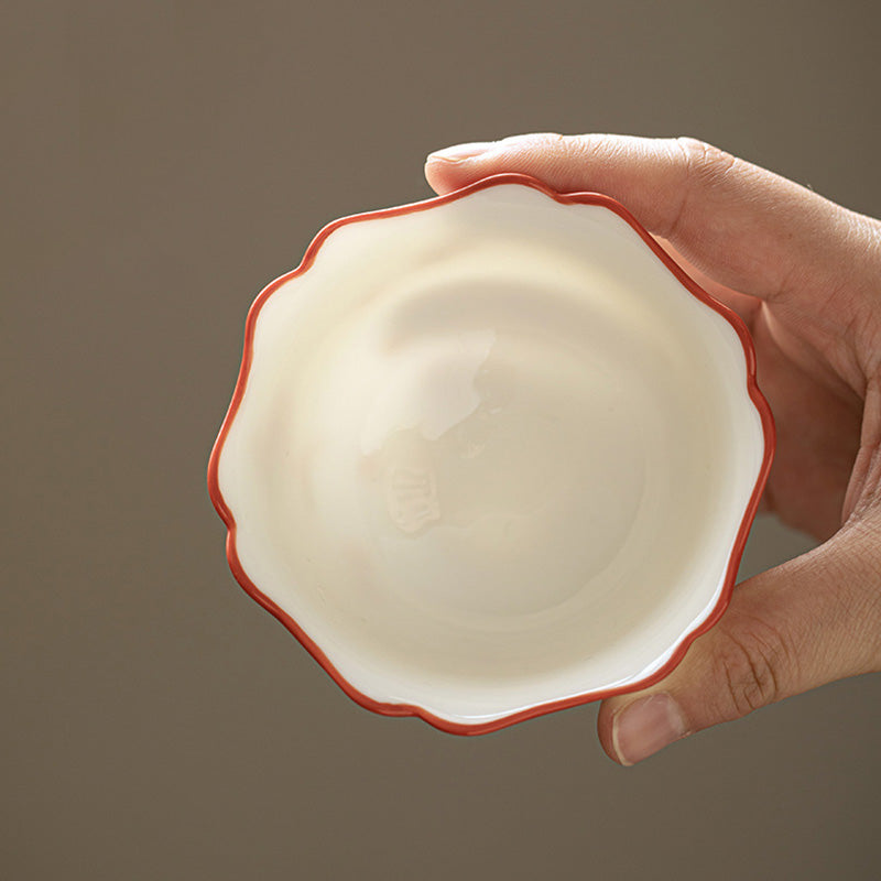 White Porcelain Flowers Ceramic Gaiwan Sancai Teacup Kung Fu Tea Cup And Saucer With Lid