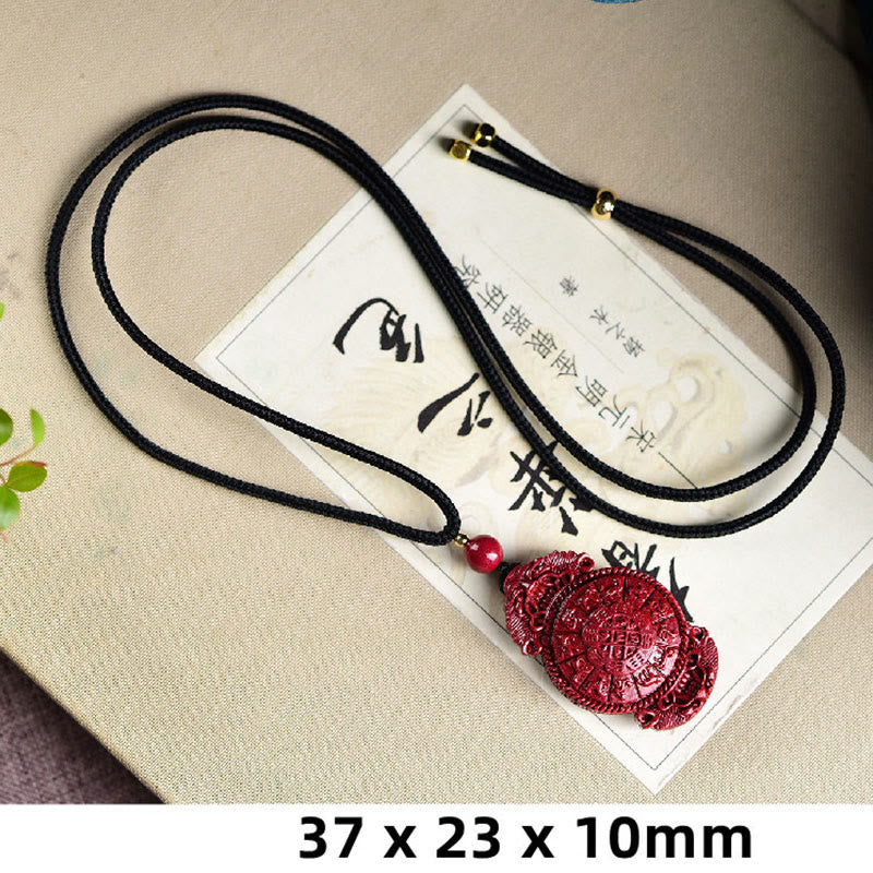 Laughing Buddha Yin Yang Chinese Zodiac Gourd Natural Cinnabar Blessing Necklace Pendant