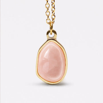 Rose Quartz Blessing Pendant Necklace