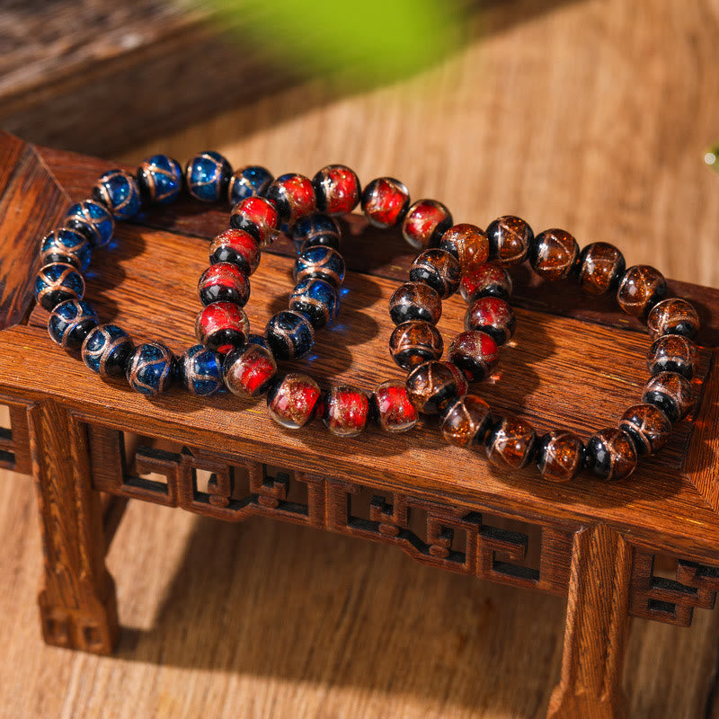 Tibetan Classic Liuli Glass Bead Luck Wealth Bracelet