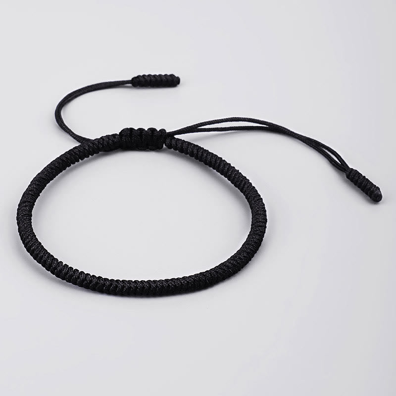 Handcrafted Tibetan Vajra Knot Adjustable Cord Bracelet 3-Piece Set