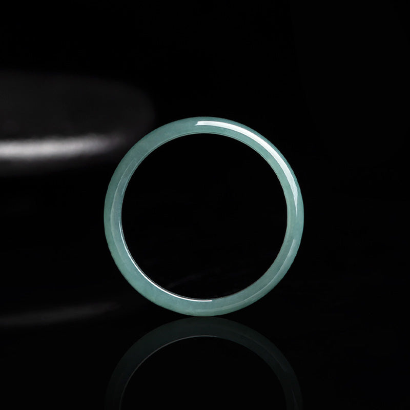 Hand-Polished Natural Jade Minimalist Band Ring