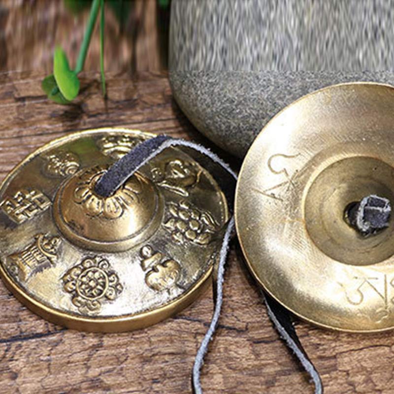 Tibetan Tingsha Bell Six True Words Dragon Copper Balance Decoration With Bag