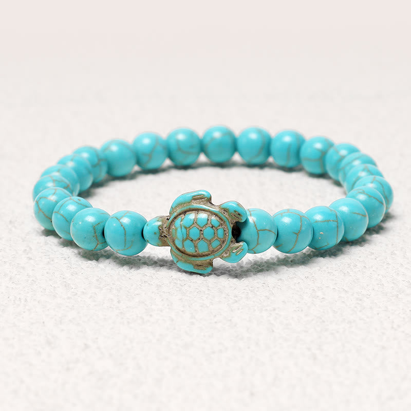 Natural Stone Sea Turtle Turquoise Blessing Bracelet