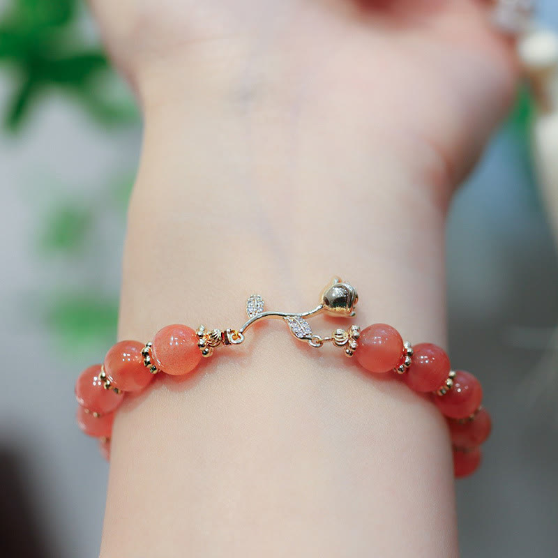 Natural Red Agate Rose Confidence Calm Chain Bracelet