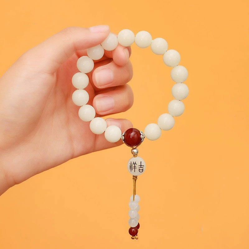 Bodhi Seed and Gemstone Meditation Wrist Mala Bracelet