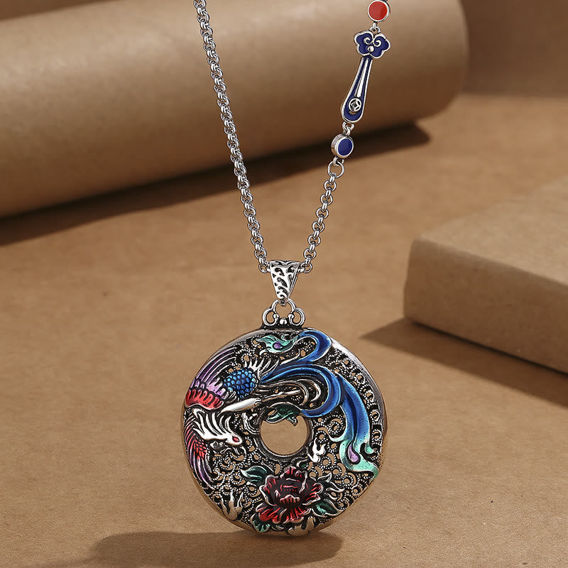 Phoenix Peony Flower Luck Protection Necklace Pendant (Extra 30% Off | USE CODE: FS30)