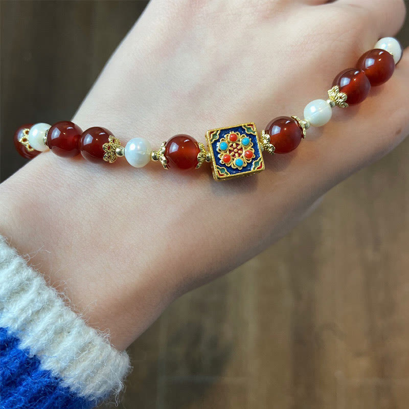 Red Agate Pearl Confidence Self-acceptance Bracelet