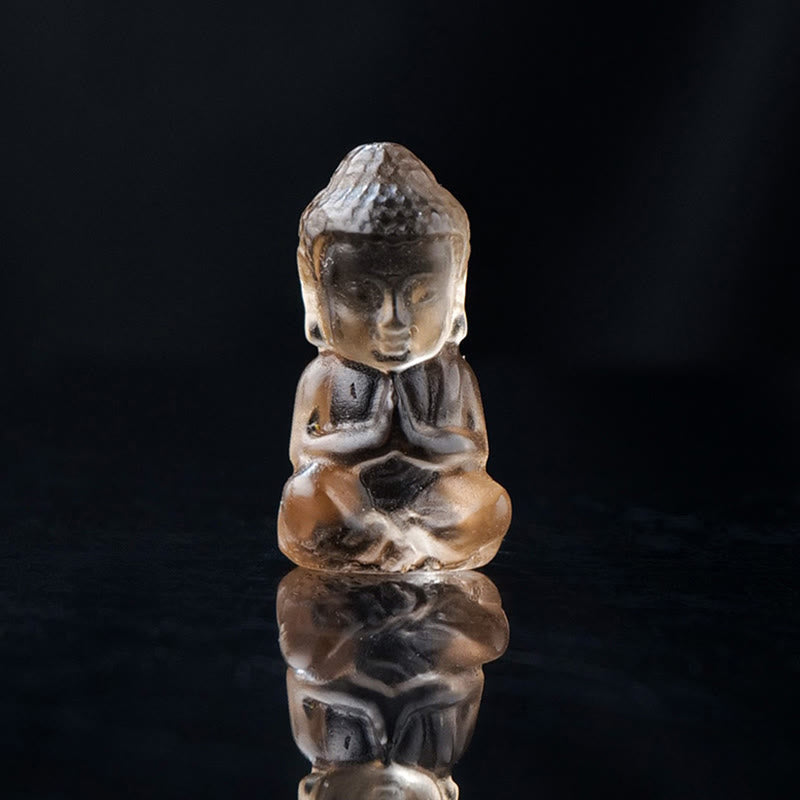 Various Crystal Amethyst Pink Crystal White Crystal Citrine Buddha Carved Spiritual Healing Necklace Pendant Decoration