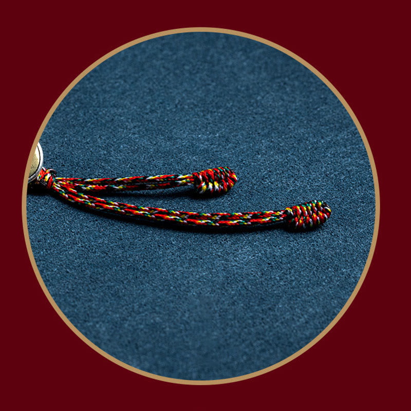 Handmade 925 Sterling Silver & Cinnabar Zodiac Guardian Buddha Red String Bracelet