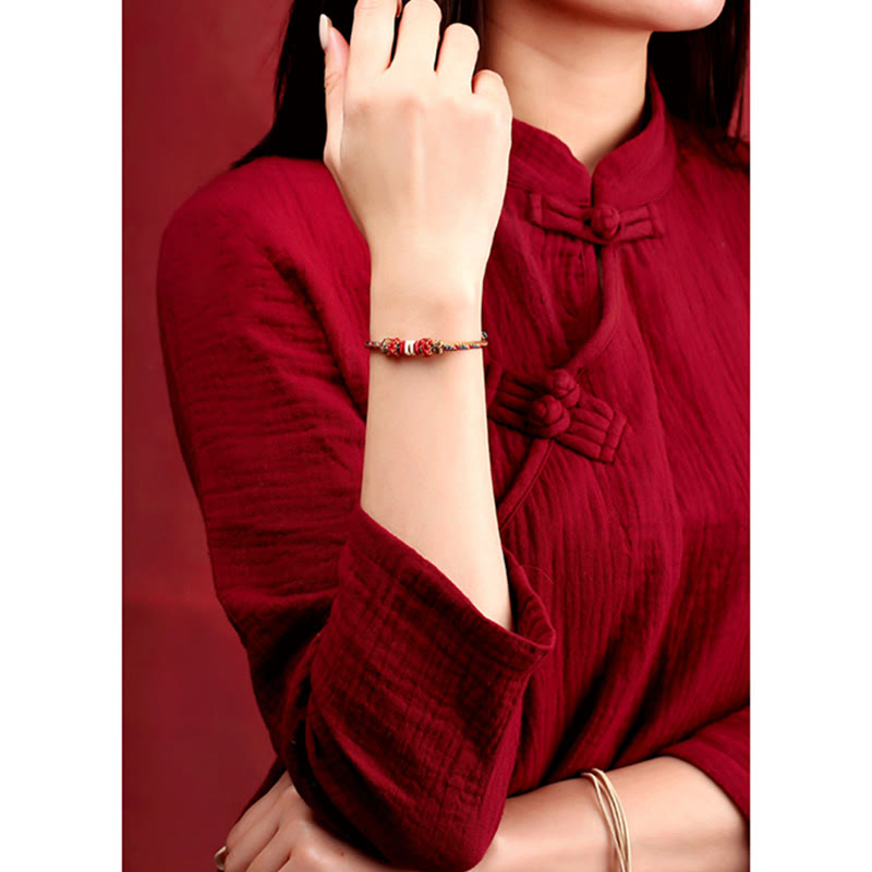 Handmade Dunhuang Color Luck Braid String Bracelet