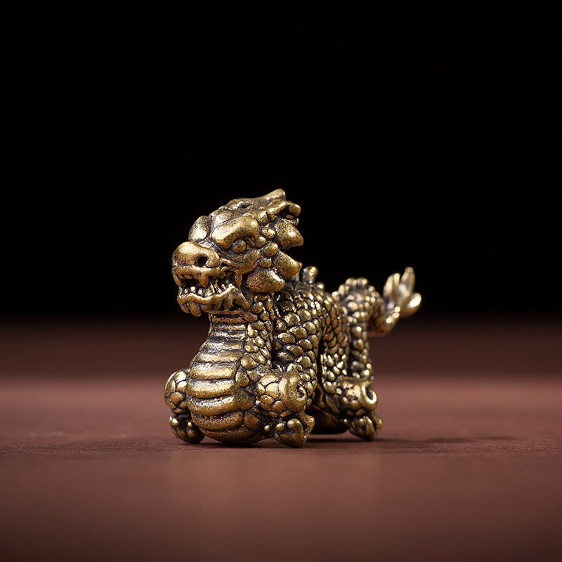 Year Of The Dragon Small Auspicious Brass Dragon Luck Success Home Decoration
