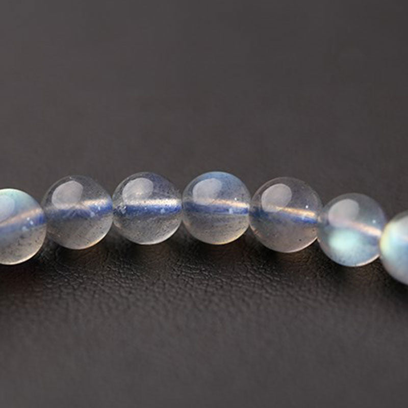 Natural Moonstone Citrine Kyanite 14K Gold Flower Charm Beaded Bracelet