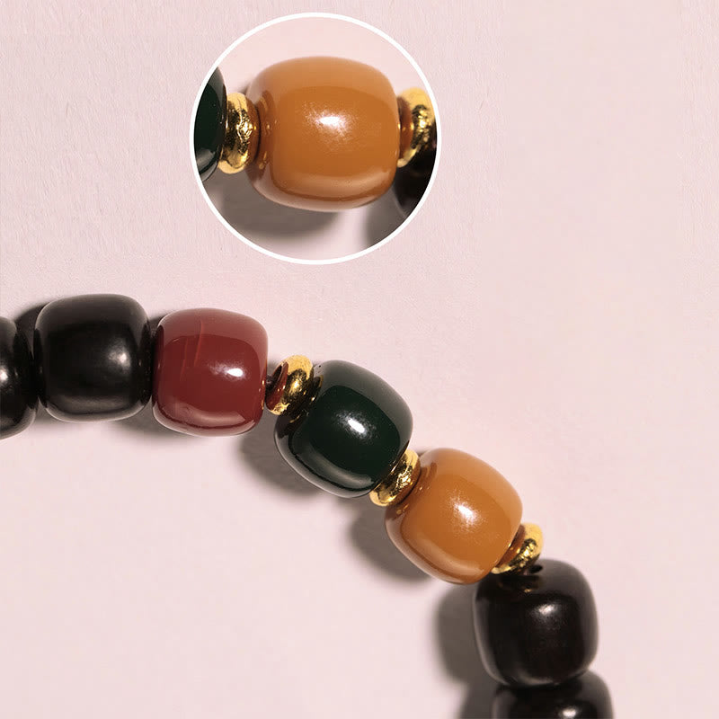 Handmade Natural Wood & Copper Beaded Meditation Bracelet