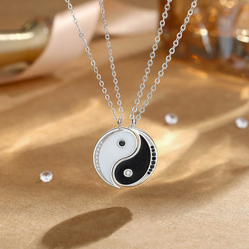 925 Sterling Silver Yin Yang Symbol Harmnoy Necklace Pendant