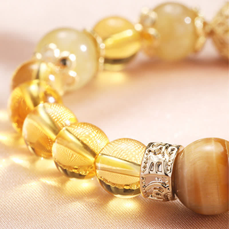 Handmade Natural Citrine Beaded Energy Bracelet