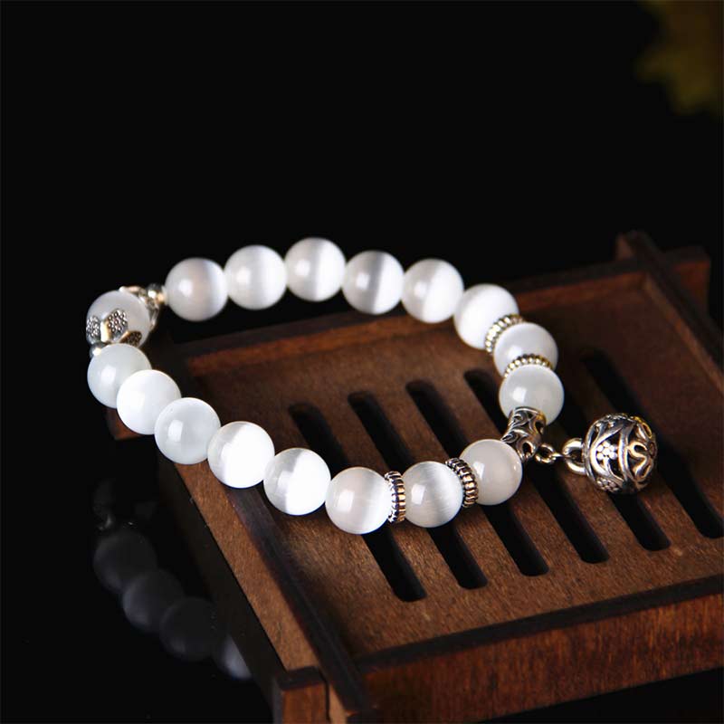 Handmade Tibetan Cat's Eye Chrysoberyl Natural Gemstone Bracelet