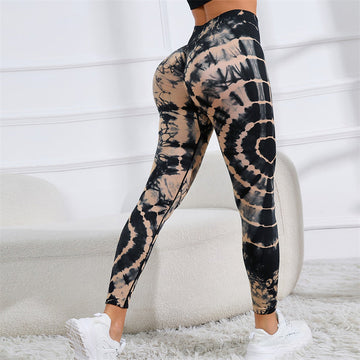 Tie Dye Print Pants Sports Fitness Yoga High Waist Leggings Women's Yoga Pants