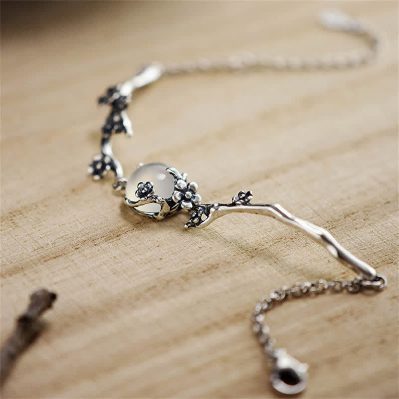 "Sending Grace and Harmony"Plum Blossom Chalcedony Bracelet Includes Gift Message Card