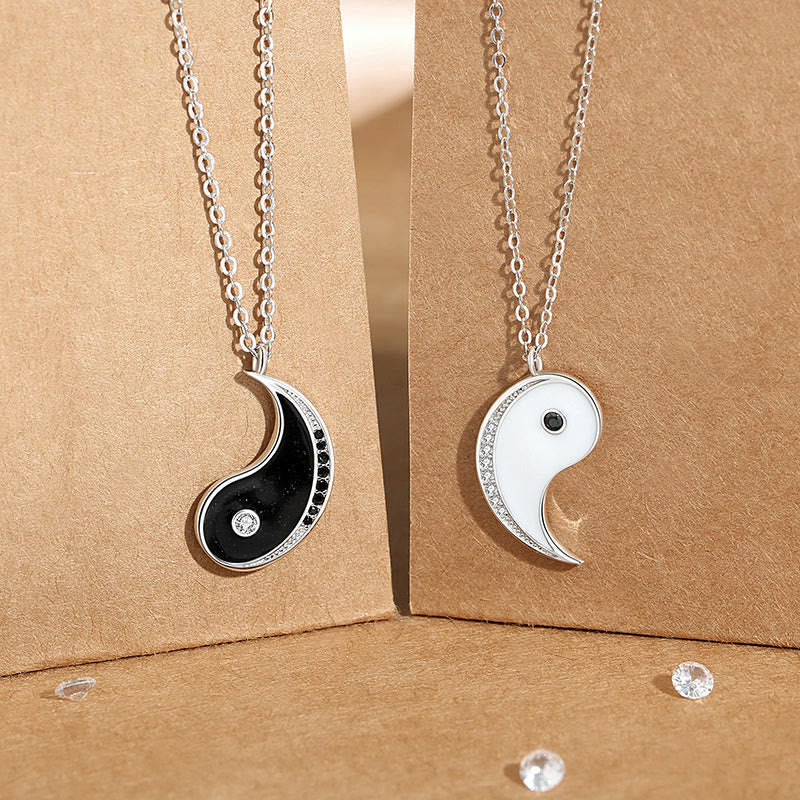 925 Sterling Silver Yin Yang Symbol Harmnoy Necklace Pendant