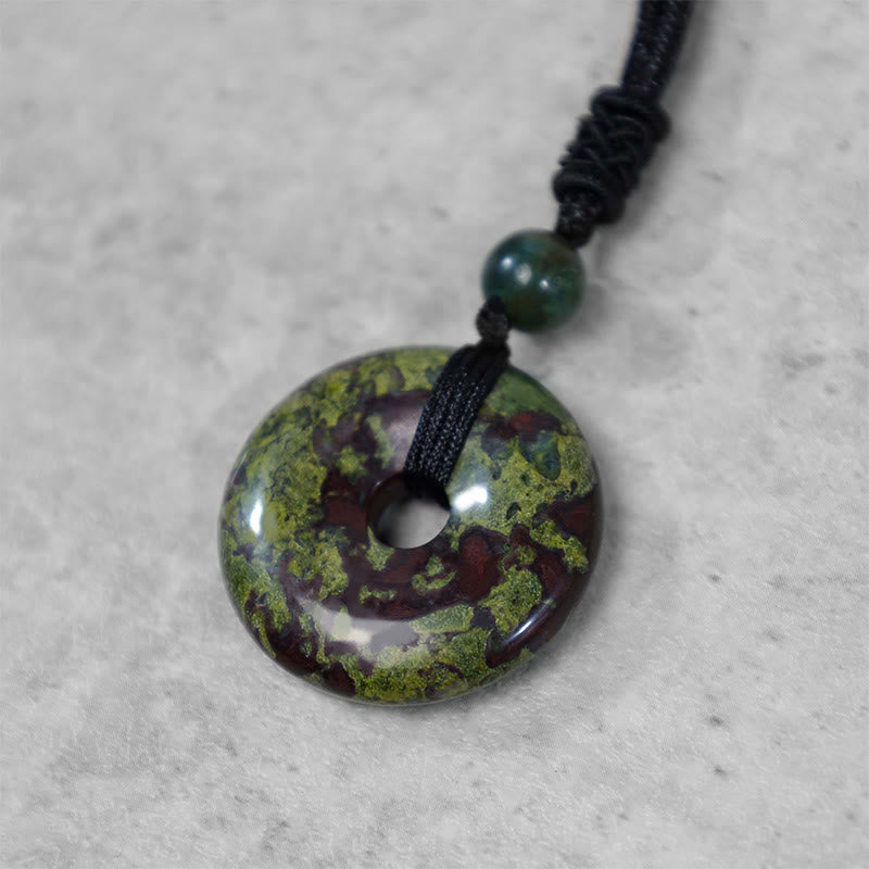 Lucky Coin Pendant Healing Crystal Gemstone Necklace