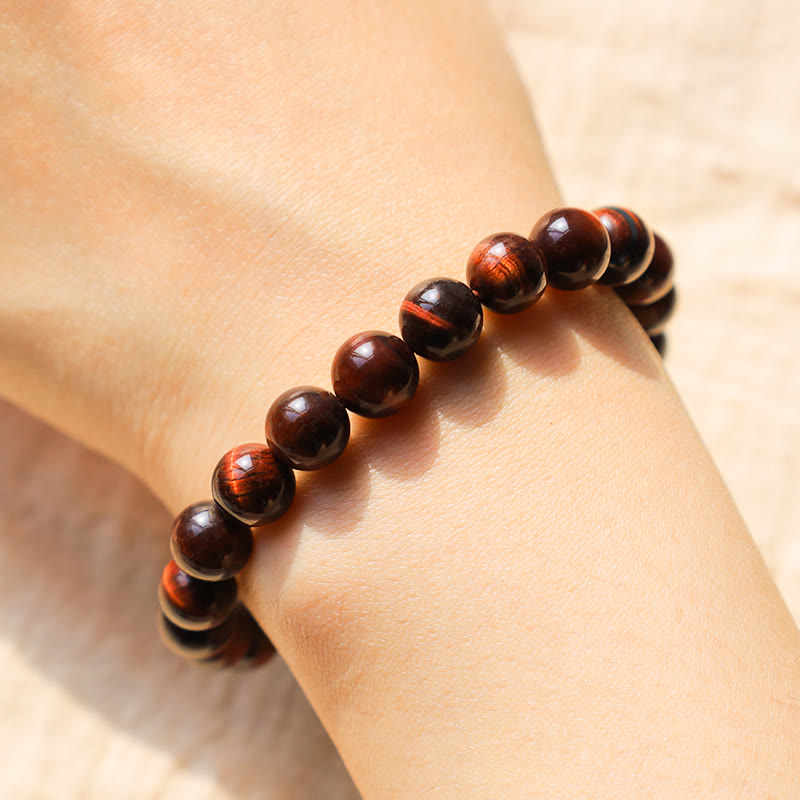 Natural Tiger Eye Beaded Bracelet for Inner Strength & Clarity
