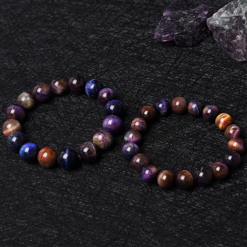 Natural Purple Tiger Eye Protection Strength Bracelet