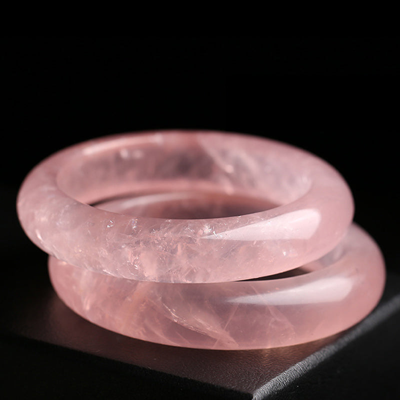 Natural Rose Quartz Love Caring Bracelet Bangle