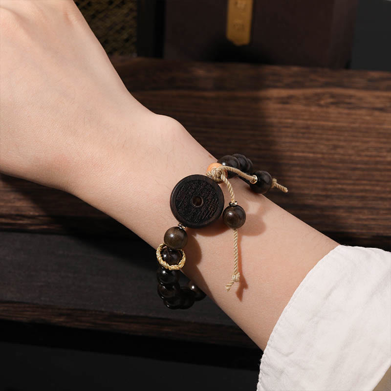 Ebony Wood Mountain Ghosts Spend Money Balance Bracelet