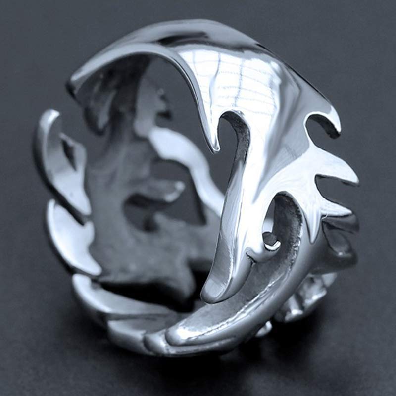 Intricate Dragon Pattern Adjustable Alloy Statement Ring for Men and Women