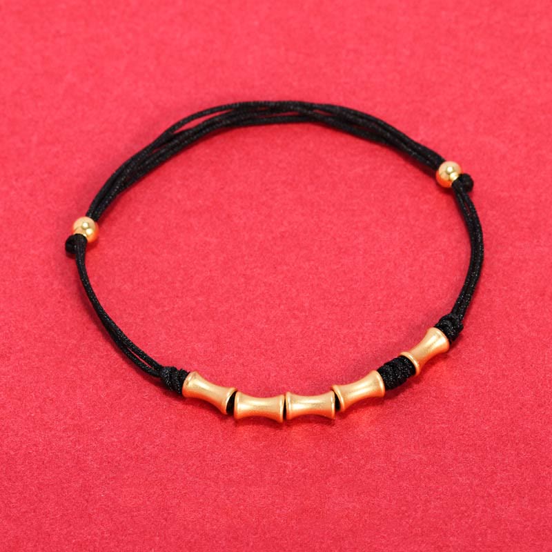 925 Sterling Silver Bamboo Design Protection Luck Braided Bracelet