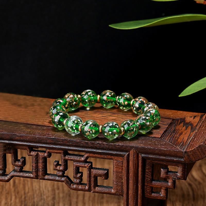 Handmade Luminous Liuli Glass Pixiu Gold Swallowing Beast Success Bracelet