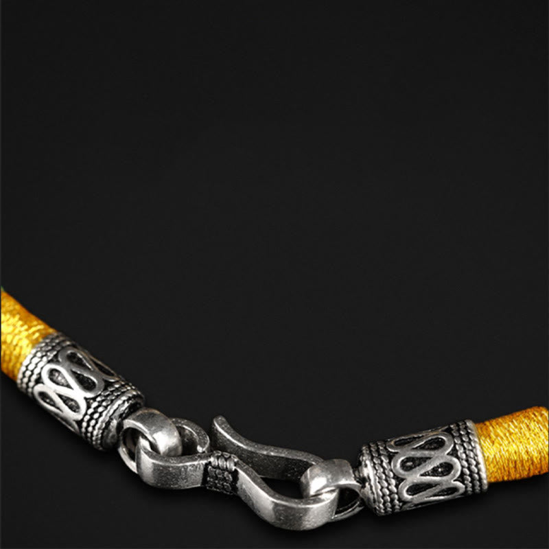 Tibet 999 Gold Om Mani Padme Hum Handmade Eight Thread Peace Knot Luck Bracelet