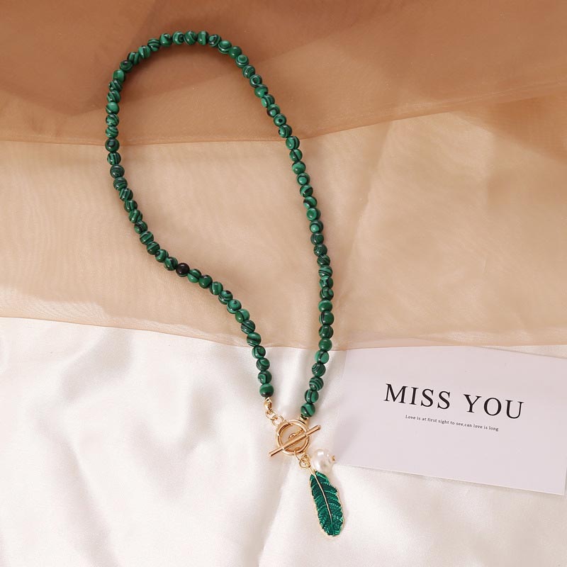 Natural Malachite Calm Necklace & Bracelet (Extra 30% Off | USE CODE: FS30)