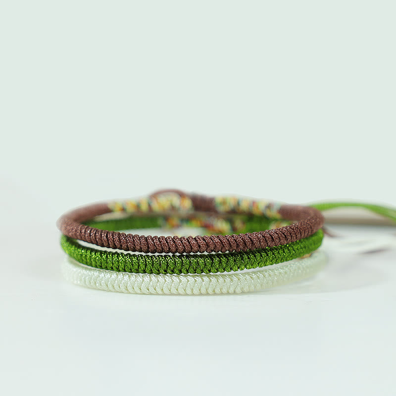 3Pcs Tibetan Handmade Multicolored Luck King Kong Knot Auspiciousness Bracelet