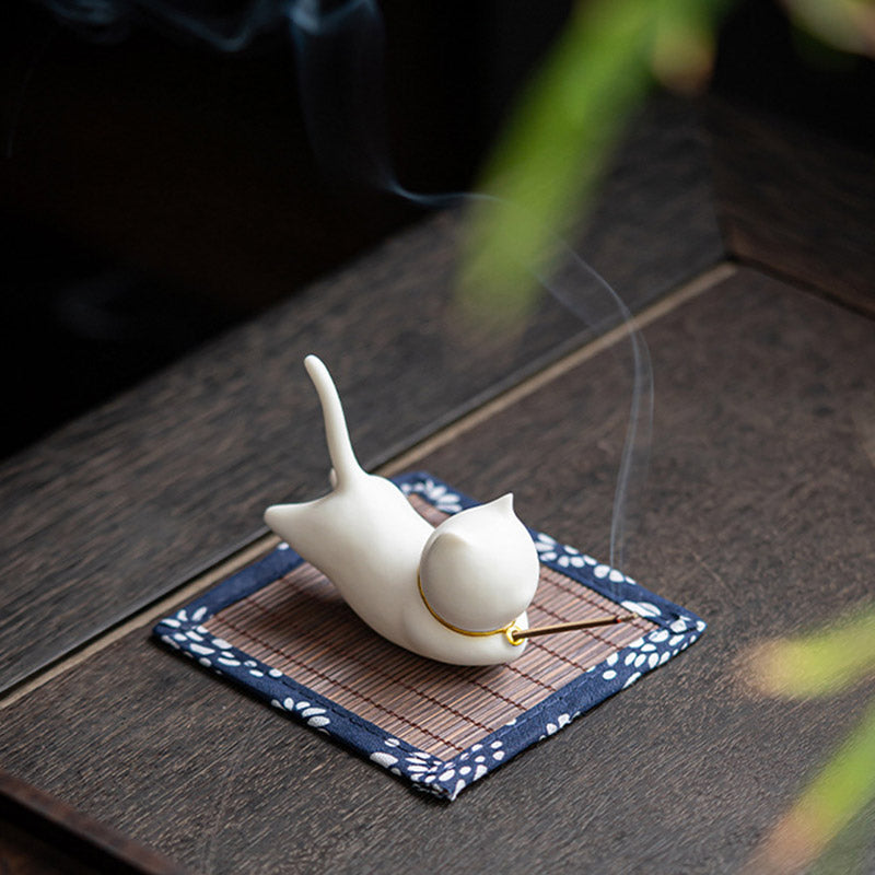 Handcrafted Ceramic Animal Figurine Incense Burner and Desktop Decoration
